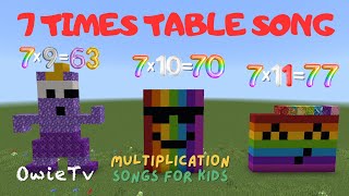 7 Times Table Song  Multiplication Songs for Kids  Minecraft Numberblocks Counting Songs [upl. by Ronile952]