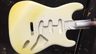 How to paint you guitar with nitrocellulose lacquer  ambering or yellowing [upl. by Ioyal861]