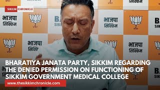 Official Statement of BJP regarding the denied permission on Government Medical College [upl. by Settle]