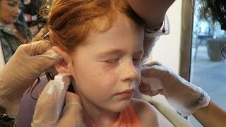 5 YEAR OLD GETS EARS PIERCED [upl. by Finbar]