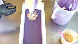 Making and Cutting French Lavender amp Honey Cold Process Soap [upl. by Suoicserp]