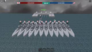 Massive Battleship Fleet Naval Warfare Roblox [upl. by Anel29]