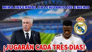 🔥¡DE LOCURA ¡EL SALVAJE CALENDARIO DE PARTIDOS DE ENERO QUE ENFRENTARÁ EL REAL MADRID⚽🔥 [upl. by Hoffert77]