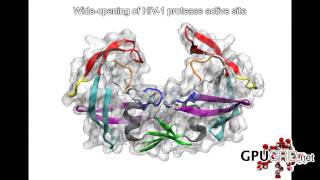 Wideopening of the HIV1 protease active site [upl. by Eah]