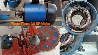 Single phase 05 HP Motor repairing motorrewinding [upl. by Lekzehcey]