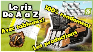 Le RIZ de A à Z Serre 100 rendement tableaux des productions Gagnez plein dargent fs25 [upl. by Neraa]