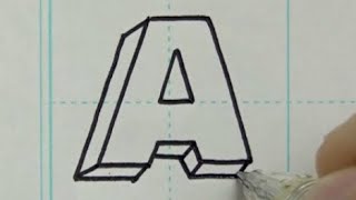 How to write 3D letters  English handwriting  A to Z [upl. by Lletnahs]