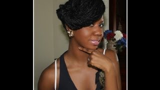 Funky Updo Natural Hairstyle  Two Strand Twist  Braids [upl. by Anilak]