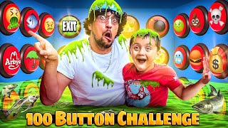 100 Mystery Button Challenge Only 1 WILL SAVE YOU amp help Escape the Box with CASH  FV Family [upl. by Adiuqram]