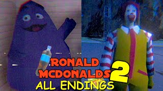 Ronald McDonalds 2 Full Game amp All 4 Endings Gameplay [upl. by Rayford]