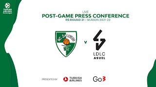 Zalgiris  ASVEL  Press Conference  EuroLeague 202122 Round 31 [upl. by Niessuh]