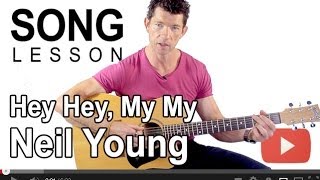 How to Play Hey Hey My My by Neil Young on Guitar with Mark Mckenzie [upl. by Ahsinaw]