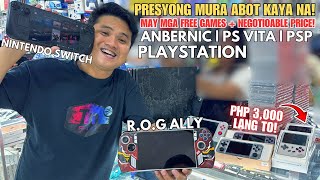 PRESYONG MURANG NINTENDO SWITCH PSP  STEAM DECK  ROG ALLY PS 45  PS VITA  ANBERNIC  3000 [upl. by Aneerbas]