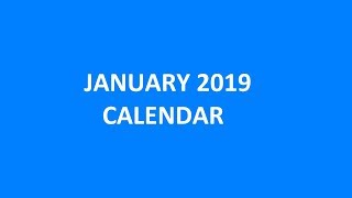 January 2019 Calendar With Holidays Observances State Holiday [upl. by Riamo971]