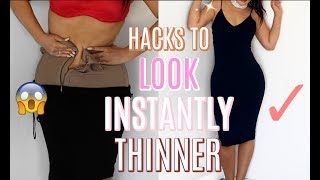 HACKS EVERY GIRL MUST KNOW TO INSTANTLY LOOK THINNER SKINNY [upl. by Ellenoj696]