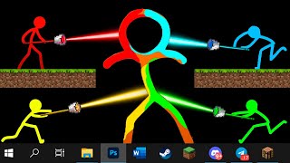 Stickman vs Minecraft LAVA VS WATER vs NETHER vs GRASS  Animation vs Minecraft Cartoon [upl. by Rohn]