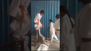 Grand Master RK Krishna sir Yamaguchi Karate student Ravi Shankar Gurram Jumps On Stomach in class [upl. by Silverts]