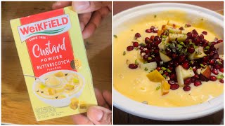 Trying Weikfield Custard Butterscotch Flavour…Tasty or Tasteless  Weikfield Custard Powder Recipe [upl. by Isnan]