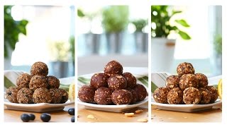 Healthy NoBake Energy Bites  3 Delicious Ways [upl. by Hanala704]