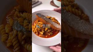 Red Curry Salmon PastaSalmon Pasta Recipe shorts ytshorts recipe [upl. by Hsepid]