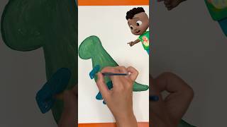 Easy Acrylic Dinosaur Painting🎨 CoComelon Crafts shorts cocomelon [upl. by Bergwall]