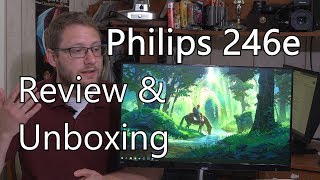 Editing or Gaming Philips 246E 24quot Frameless Monitor Review and Unboxing [upl. by Hitt]