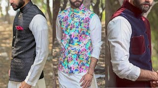 Decent Look Mens Kurta Shalwar Waistcoat Designs 2018  Mens Fashion [upl. by Nelleh]