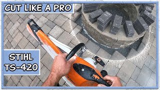 How to Make Inner Radius Cuts on Concrete Pavers  Stihl TS420 [upl. by Blinny]