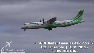 ECGQF Binter Canarias ATR 72202 SLOW MOTION LANDING ACE FULL HD [upl. by Eixela]