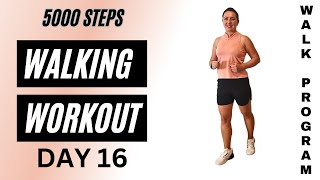 5000 Steps Walking Workout Exercise  Fast Fat Burn  30Min  Beginner  Walk Program Day 16 [upl. by Ainoz]