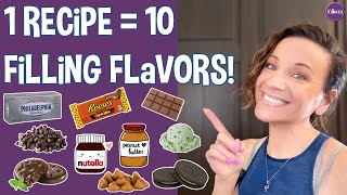 10 Different Fillings From 1 Cream Cheese Icing Recipe [upl. by Nowaj858]