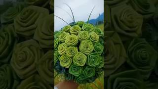 rose coconut leaf manipulation creative diy yt ytshortsindia [upl. by Shaine]