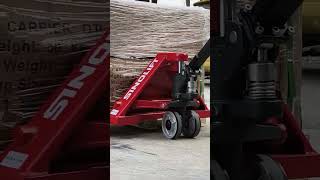 Super low profile pallet jack trucks for all flat pallets with a low entry height [upl. by Hoye959]