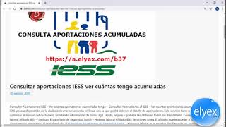 Consultar aportaciones IESS ver cuántas tengo acumuladas [upl. by Nahsez526]