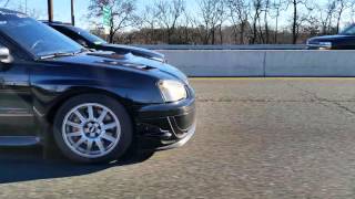 600 Hp STI vs 335i 40mph roll [upl. by Skylar]