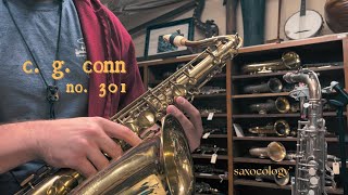 with the early and rare CG CONN tenor saxophone 301  saxocology [upl. by Ettesel]