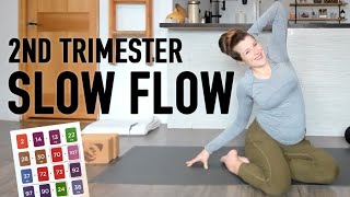 Prenatal Slow Flow for Second Trimester  Sequence from WorkoutLabs Prenatal Yoga Cards [upl. by Quin]