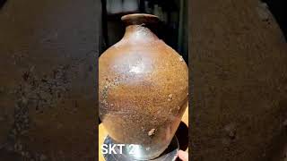 wood Fired Pottery SKT2 jar vase bizen flowersvase [upl. by Ylremik]