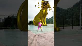 Boys playing football unlocked the playground big cat golden statue original golden statue big c [upl. by Atila]