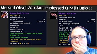 Blessed Qiraji War Axe vs Blessed Qiraji Pugio Imperial Qiraji Armaments in WoW Classic [upl. by Bigler]