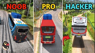 🚚NOOB ❌ vs PRO ✅ vs HACKERS 👑  Bus Simulator Indonesia Version by Maleo [upl. by Yale432]