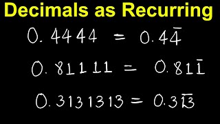 Decimals as Recurring Decimals  Real Numbers  SAYNIS [upl. by Lotsirb369]