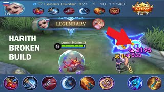 CRIT BUILD ON HARITH INSANE CRIT DAMAGE DONT TRY THIS AT HOME 😬  Mobile Legends [upl. by Homerus]