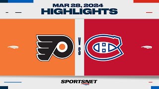 NHL Highlights  Flyers vs Canadiens  March 28 2024 [upl. by Mcafee]