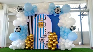 CÓMO HACER UNA DECORACIÓN CON GLOBOS  DECORACIÓN DE ARGENTINA  ARCO ORGÁNICO  GUIRNALDA DE GLOBOS [upl. by Sicard]