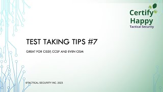 CISSPCISMCCSP Test Taking Tip 7 It always about the business [upl. by Alathia]