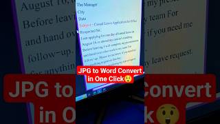 JPG to Word in one Click🔥😲viral computer excel exceltips [upl. by Krid]