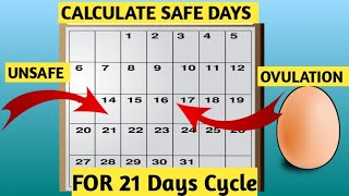 How to Calculate Safe Days Fertile daysovulation days a 21 day cyclesafe days to avoid pregnancy [upl. by Notgnirrac]