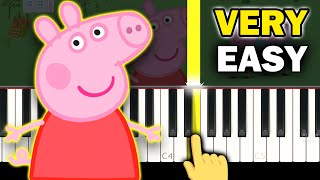 Peppa Pig  Theme Song  VERY EASY Piano tutorial [upl. by Ymmas]