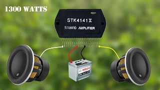 DIY Powerful Ultra Bass Amplifier Using STK 4141 IC for Amplifier  Simple Circuit [upl. by Lrigybab509]